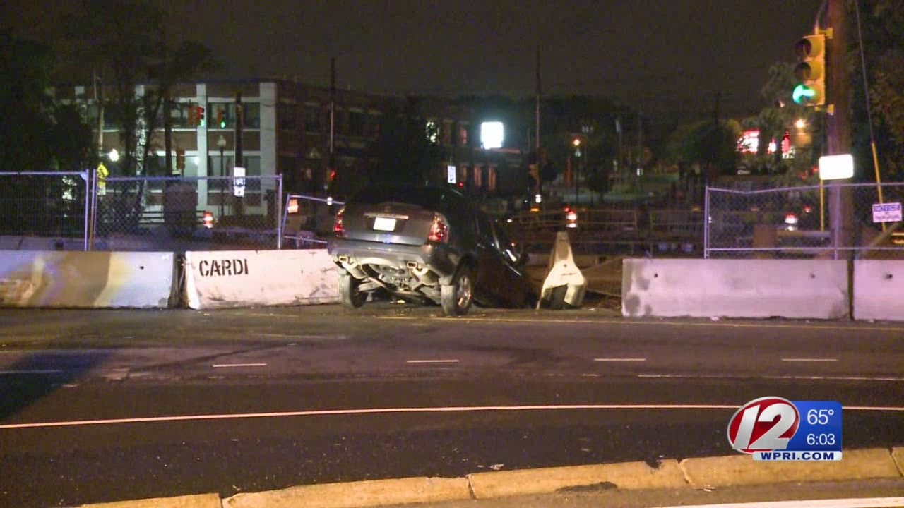 SUV Crashes Through Jersey Barrier in Providence
