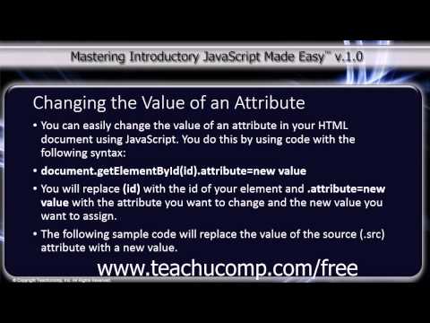 JavaScript Training Tutorial Changing the Value of an Attribtute