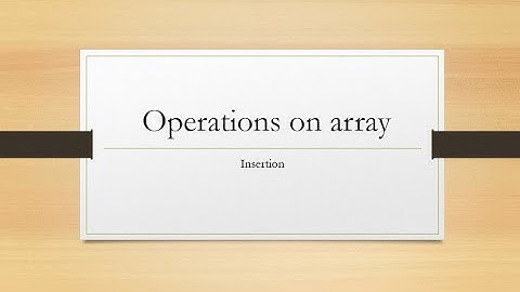 Array Insertion | Data Structures | Third Semester BCA