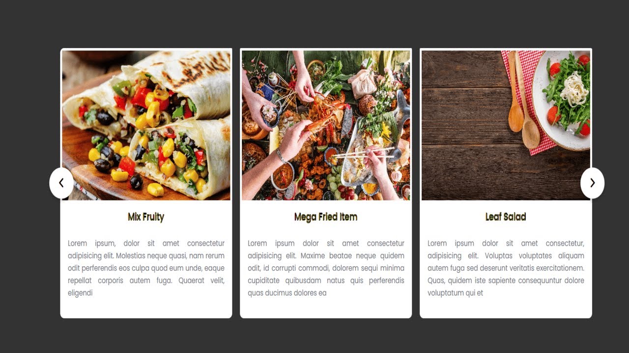 Product slider javascript | Responsive Slider Using HTML CSS and JavaScript
