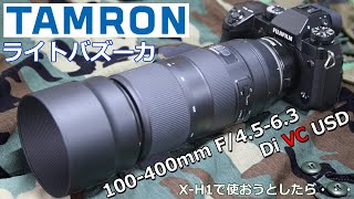 [ 望遠レンズ沼、再び ] Tamron 100-400mm F/4.5-6.3 Di VC USD をX-H1に取り付けた結果・・・[ 手ぶれ比較 ]