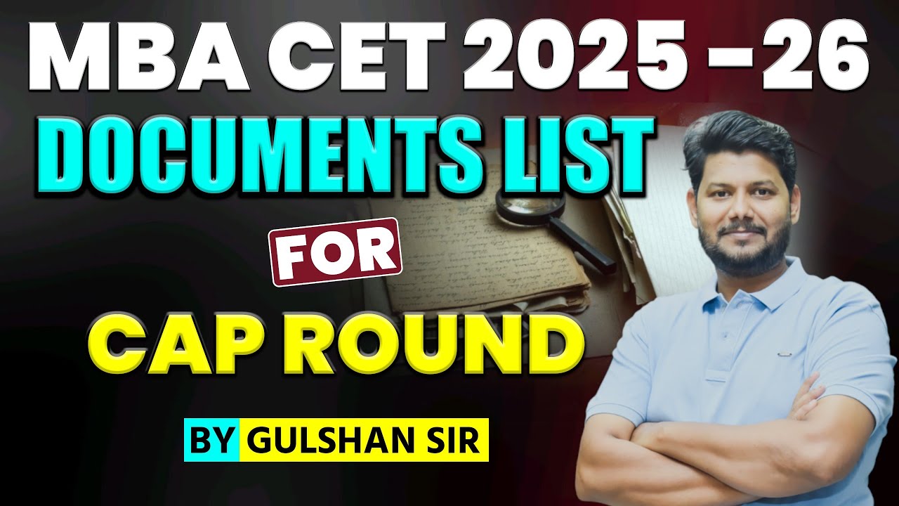 MBA CET 2025 | CAP ROUND | DOCUMENTS LIST | Full Guide #mbacetexam ...