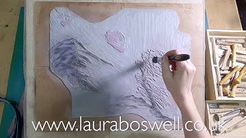 Reduction Lino with Laura Ep 35, Cutting and Printing a Linocut Reduction Print: the tree trunk