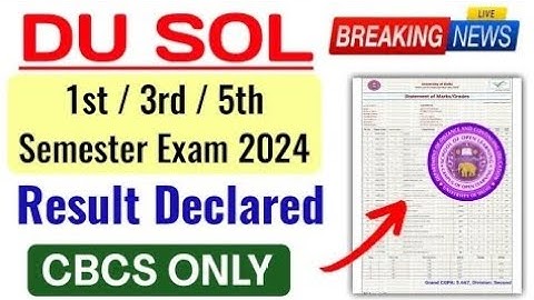 DU SOL 1st/3rd/5th Semester Result Declared Nov Dec 2024 Exam | Sol Cbcs ER Result Declared Dec 2024
