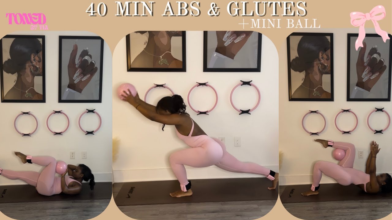 40 MIN ABS & GLUTES PILATES | At-Home Workout with Pilates Ball