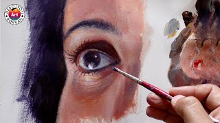 Realistic Eye Painting with Acrylic using Primary Colors with Debojyoti Boruah