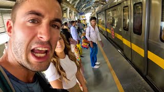 Our First DELHI Metro Ride 🇮🇳 (local bought our tickets!!!)