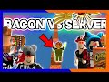 Bacon hair vs server with wood tools!🦑