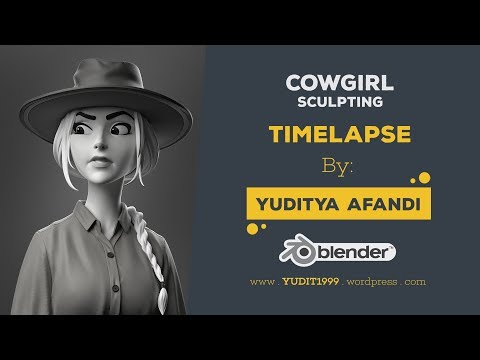 Part 1/2 Cowgirl Sculpting Timelapse In Blender