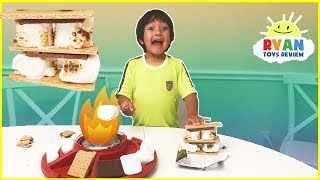 S'mores Maker DIY with Marshmallows Hershey's Chocolates! Ryan ToysReview Family Fun Taste Test