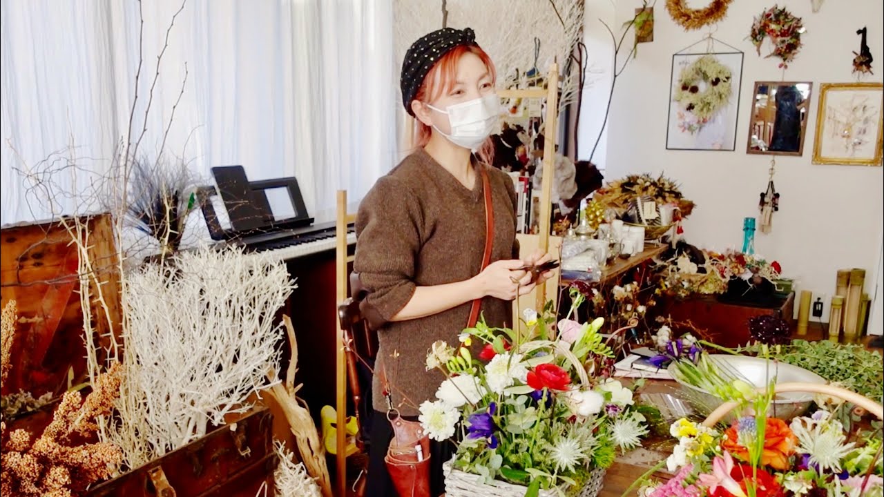 【フラワーレッスンの様子／球根アレンジメント】l'atelier bois アトリエボア