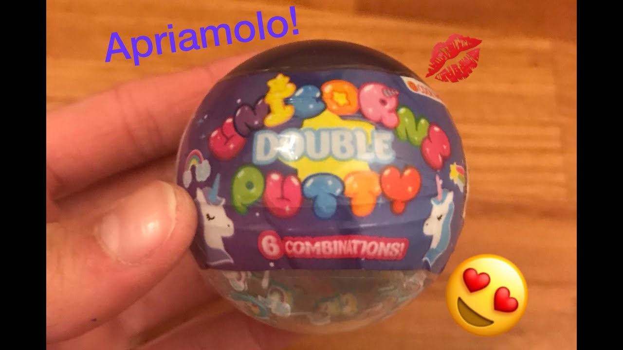 Double unicorn slime recensione! Slime unicorno e viola! Pallina doppio Slime! Slime a 1 euro!