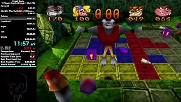 Crash Bash Any% WR in 1:51:53 and 200% PB in 6:57:12 with Kong!