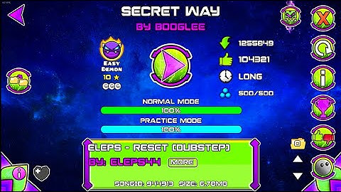 Secret way by Booglee 100% Easy Demon (All Coins)