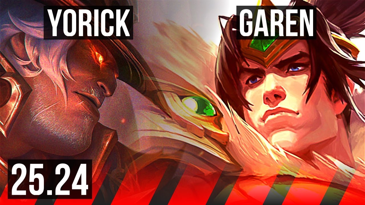 YORICK vs GAREN (TOP) | Good KDA: 9/1/8 | KR Master | 25.24