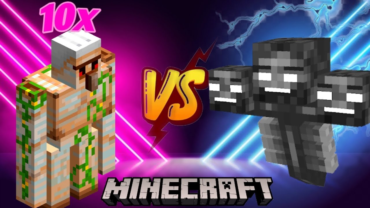 Iron golem vs wither. YouTube