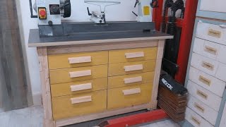 The cabinet is built for placing my wood lathe, and also can store tools, so it has 8 drawers for that. I hope you enjoy my video!