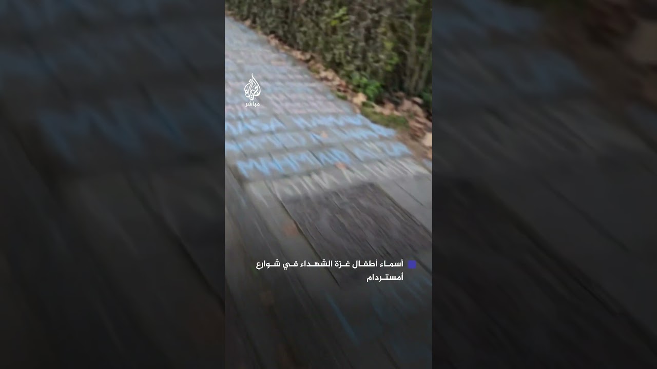 "على طريقة شارع المشاهير".. ناشطون يكتبون قائمة بأسماء أطفال غزة الشهداء في شوارع أمستردام