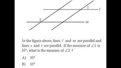 In the figure above, lines l and m are parallel and Q3 of SAT Math Practice Test 1 With Calculator