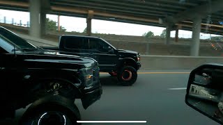 Lifted Trucks Take Over Dallas Freeway