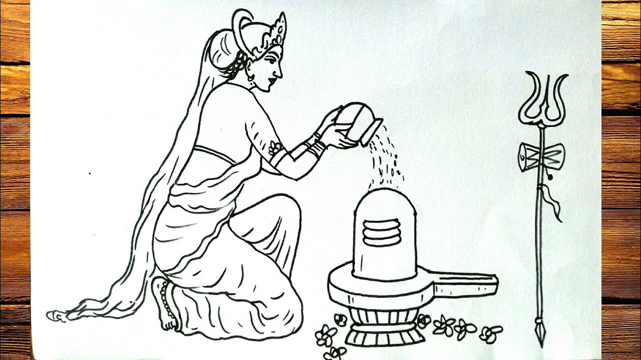 Mahashivratri Drawing Easy - How To Draw Shiva Lingam || Shivling