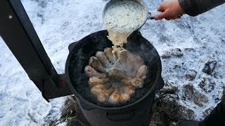 ГЕДЛИБЖЕ ИЛИ КУРИЦА ПО-КАБАРДИНСКИ В КАЗАНЕ НА КОСТРЕ