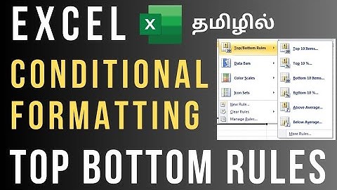 How to Use Top/Bottom Rules Conditional Formatting in Excel in Tamil | Excel Conditional Formatting