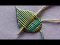 Very attractive leaf hand embroidery design|hand embroidery tutorial for beginners|starting se kadai