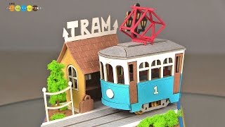 Miniature Paper Craft - Tram stop　みにちゅあーとmini　トラムとのりば作り