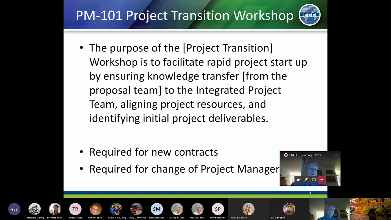 PM SOP Training 2020