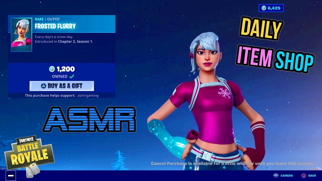 ASMR ❄️ Fortnite NEW Frosted Flurry Skin! Daily Item Shop Update 🎮🎧 Relaxing Whispering 😴💤
