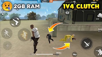 1v4 Clutch In 2GB ram 💔😢 || Noob Adam vs 4 pro Players.