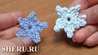 Easy to Crochet Star Flower Tutorial 1 Вязание Цветов(Первый урок из подготовленной нашей студией серии видео уроков по вязанию различных цветов крючком. Схемы..., 2013-04-27T05:15:16.000Z)