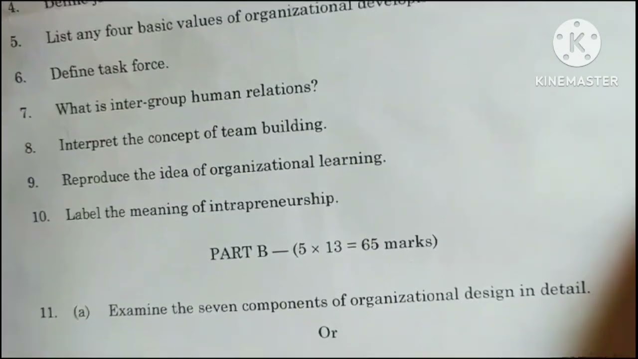 MBA- AU ODCD QUESTION PAPER