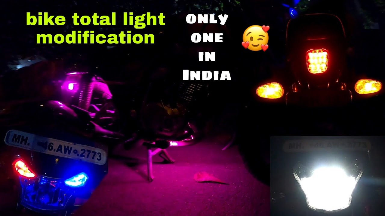 Xtreme level bike LED light modification🏍😘🤩 - YouTube
