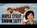 Maple Syrup SNOW Taffy Candy | making candy in the snow