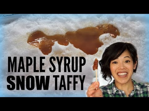 Maple Syrup SNOW Taffy Candy | making candy in the snow