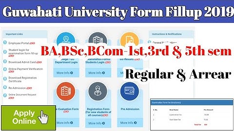 Guwahati University Form Fillup 2019-20|TDC 1st,3rd & 5th sem|Apply Online