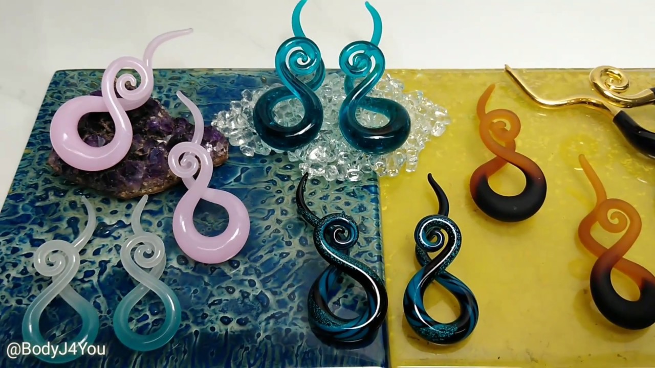 BodyJ4You Spiral Glass Tapers For Stretching Your Ears