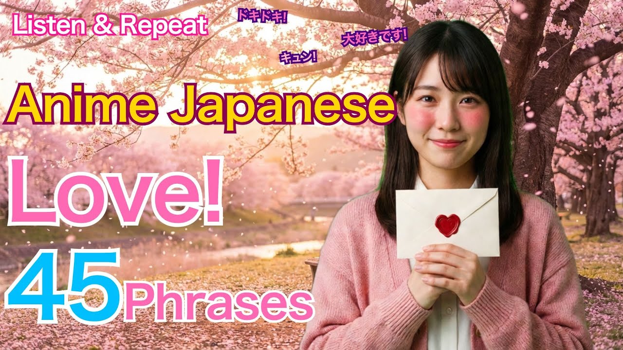 [Listen & Repeat] Sweet Anime Romance Japanese Phrases 45 | Confessions, Heartbeats & Love