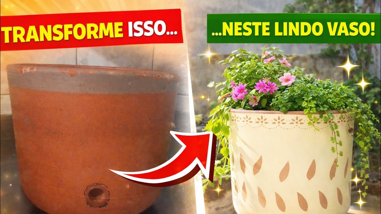 TRANSFORMEI UM FILTRO DE BARRO EM UMA VASO INCRÍVEL | DIY DECORAÇÃO 