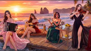 Ocean Waves Sunset Music | Relaxing Flamenco Guitar, Accordion & Irish Flute screenshot 5