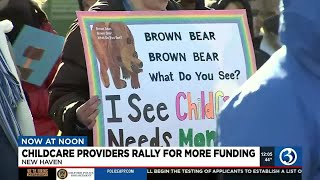 VIDEO: Childcare providers rally against staffing shortages