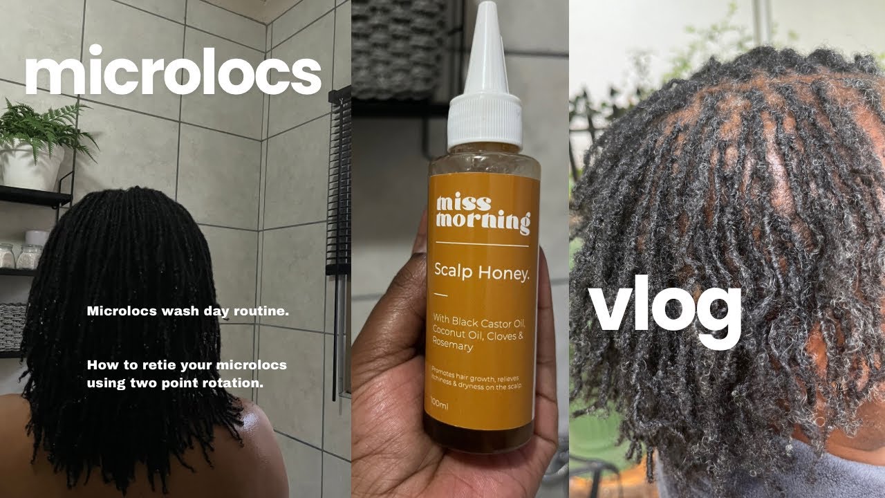 Microlocs quick wash day routine | How to retie your microlocs using ...