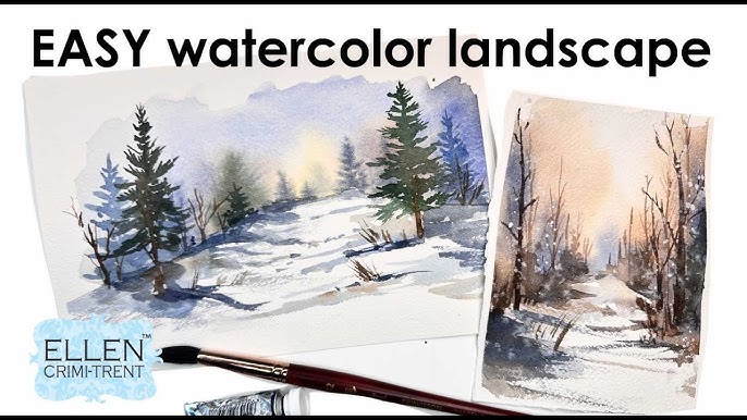 Image Trent Murray image beautiful image beautiful image beautiful image beautiful - Watercolor Beginner Winter Landscape Tutorial - YouTube