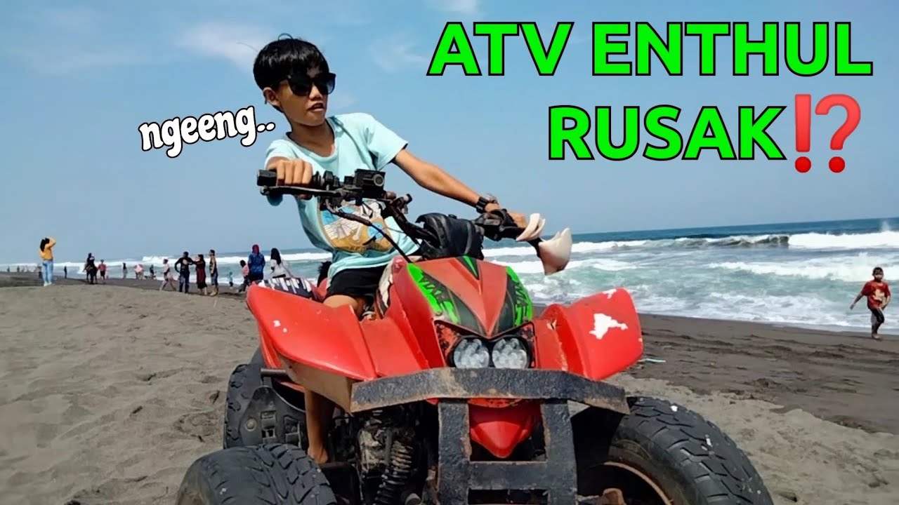 Happy nya EnthuL main kepantai naik ATV