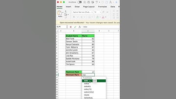 How to Calculate Student Maximum and Minimum Marks in Excel #excel #exceltips #exceltutorial