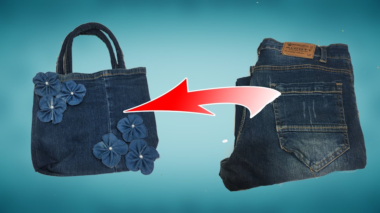 How To Make Hand Bag From Old Jeans | DIY Easy Hand Bag | Old Cloth Reuse Ideas Сумка из старых