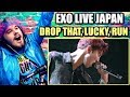 EXO "DROP THAT, KEEP ON DANCING, LUCKY, RUN" IN JAPAN | REACTION!!