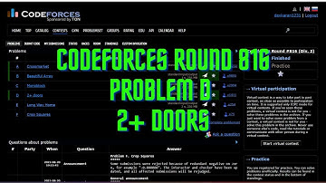 Codeforces Round #816 (Div. 2) D. 2+ doors